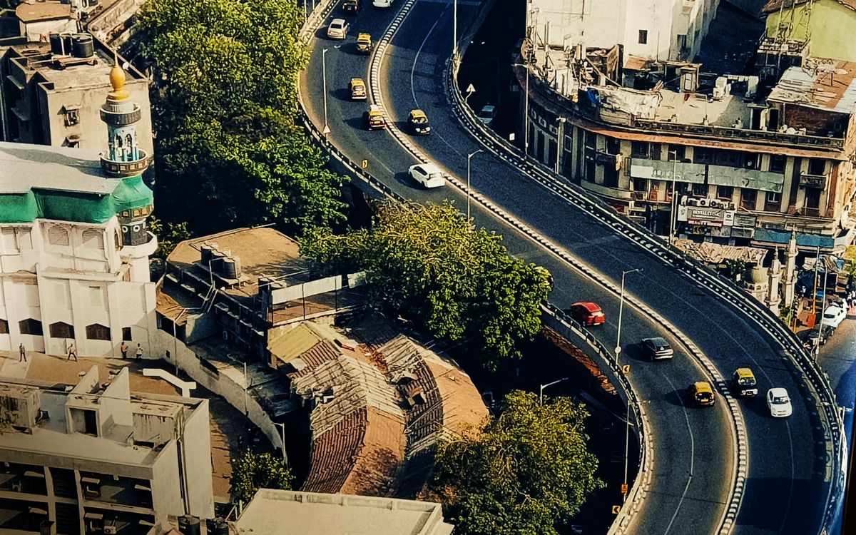 A new road cutting through a growing area
