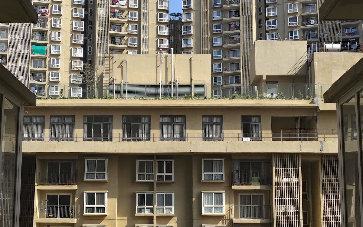 Modern residential high rise towers in an Indian city