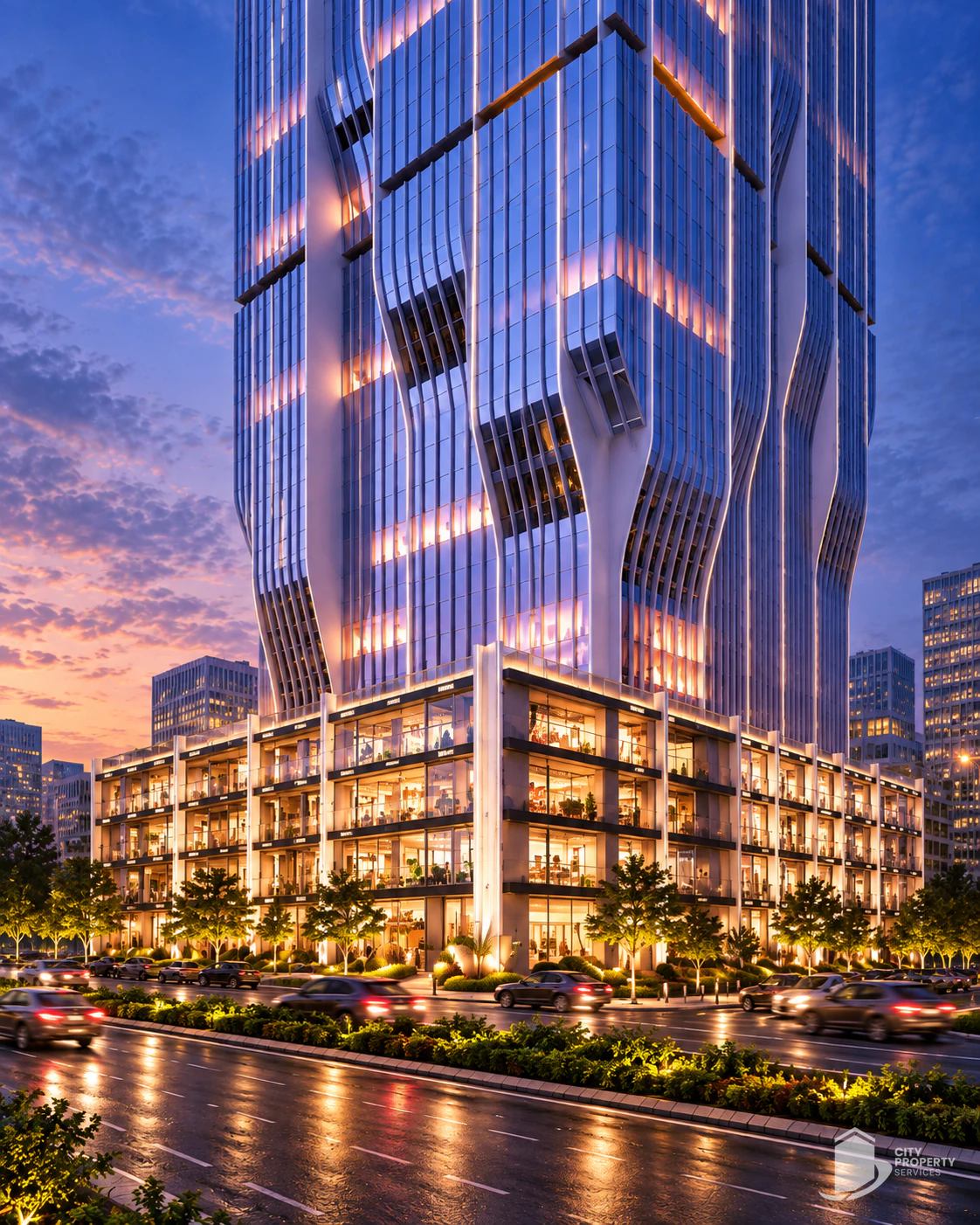 Tremont Tower 1, Gota — Exterior