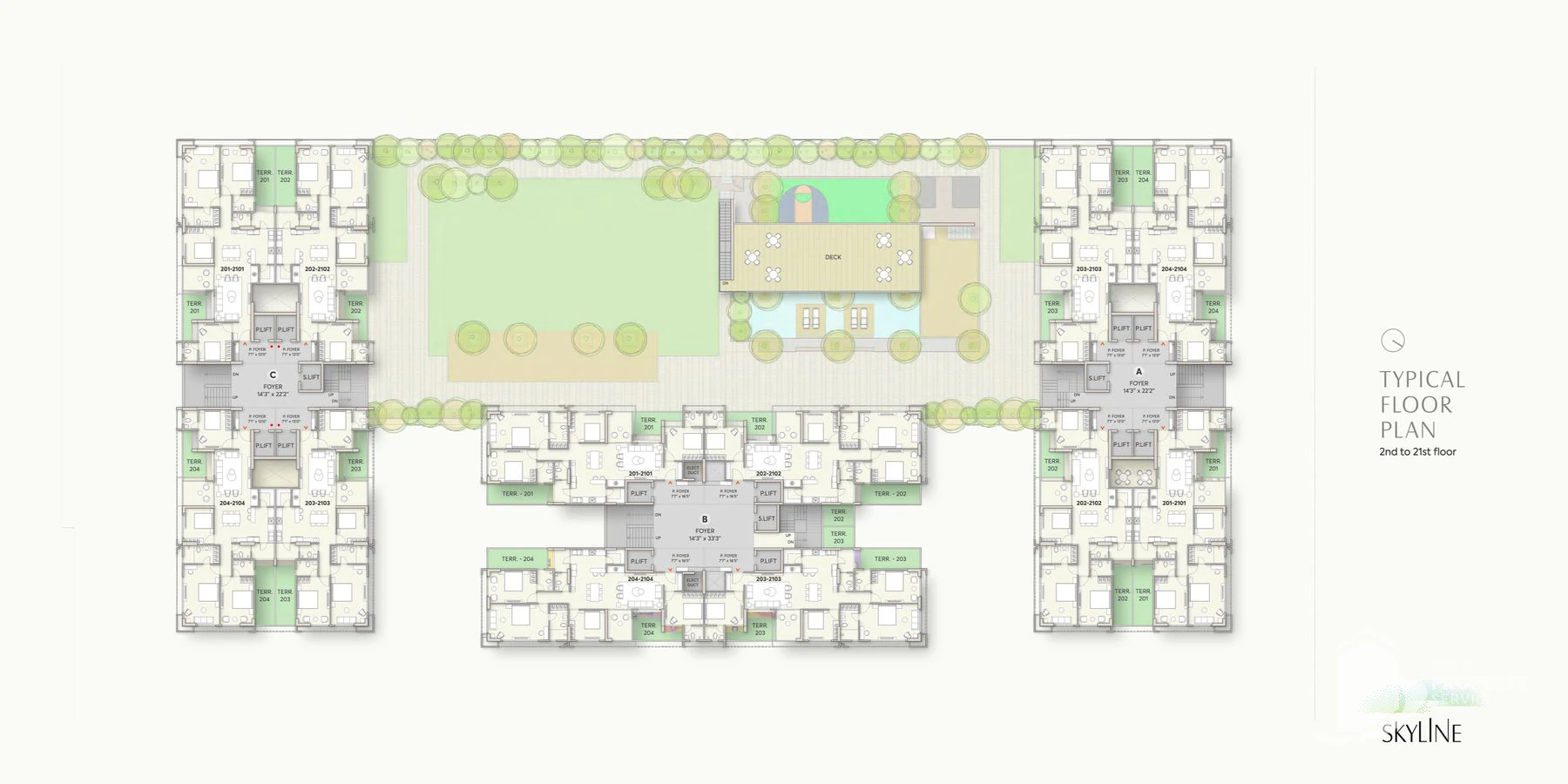 Skyline — Skyline Typical Floor Plan