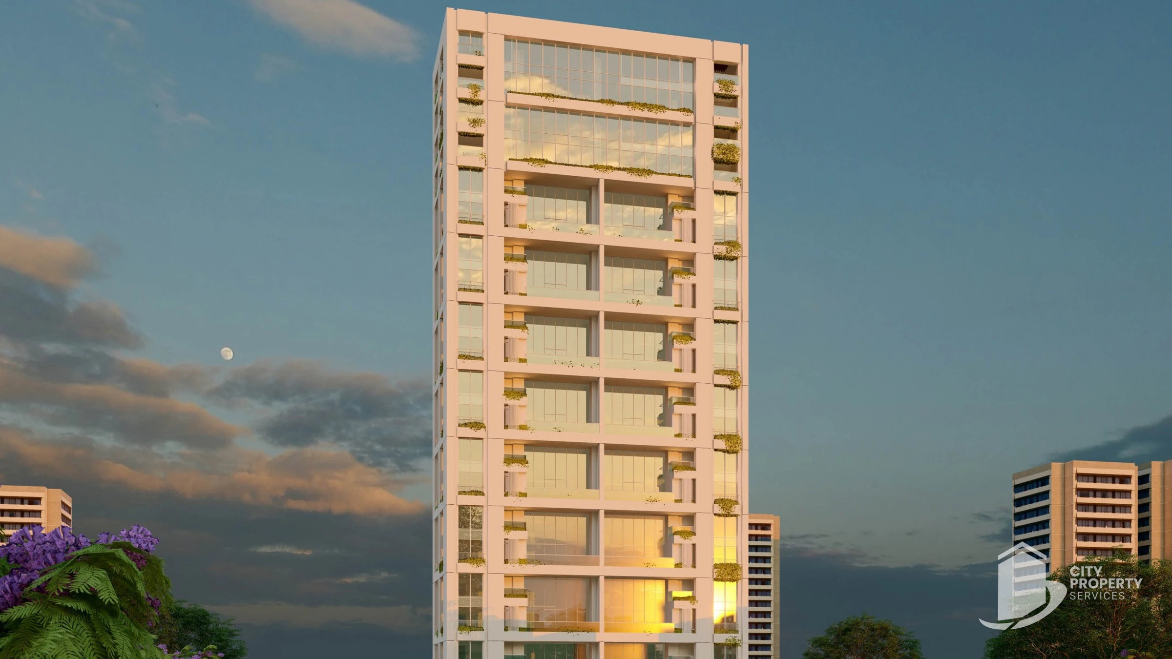 Aayam by Aaryan Aristo, Ambli, night view | City Property Services