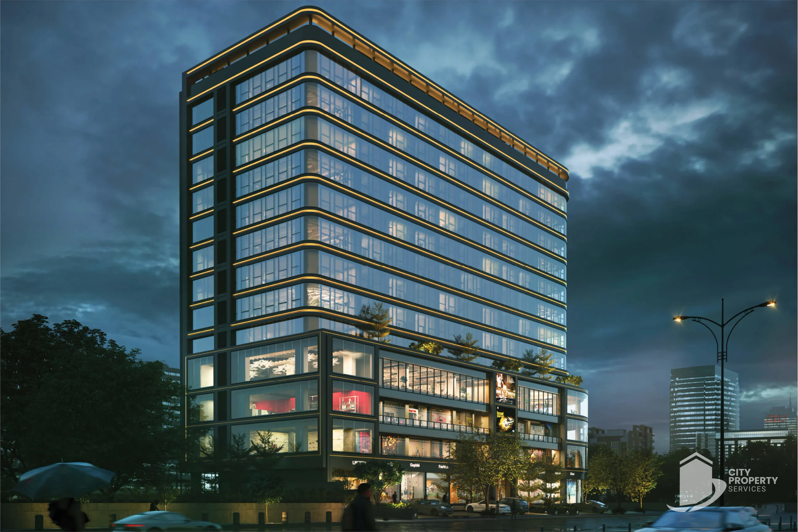 Adleap Crest, Vaishnodevi Circle, night view | City Property Services