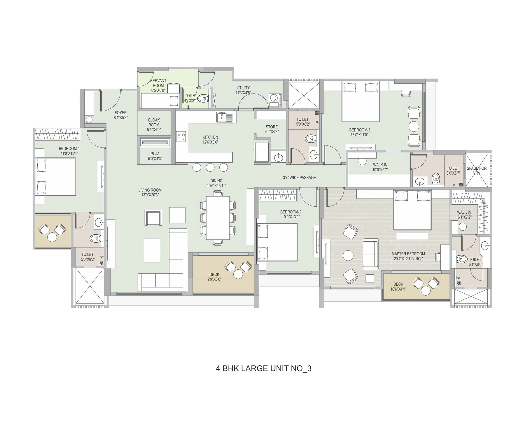 Ambrosia, 4 BHK Large Deluxe Unit 3 floor plan | City Property Services