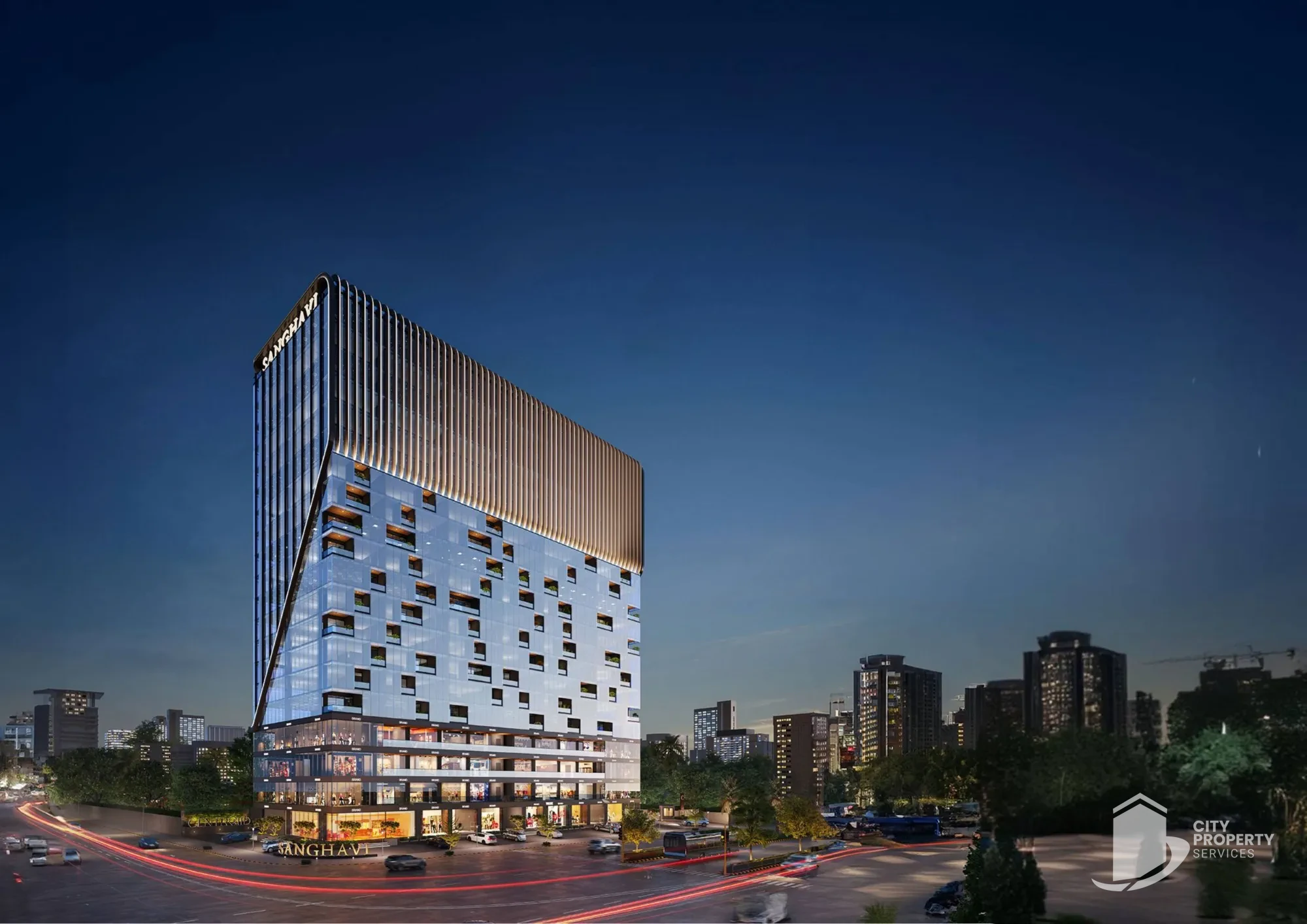 Centroid, Ambli, night view | City Property Services