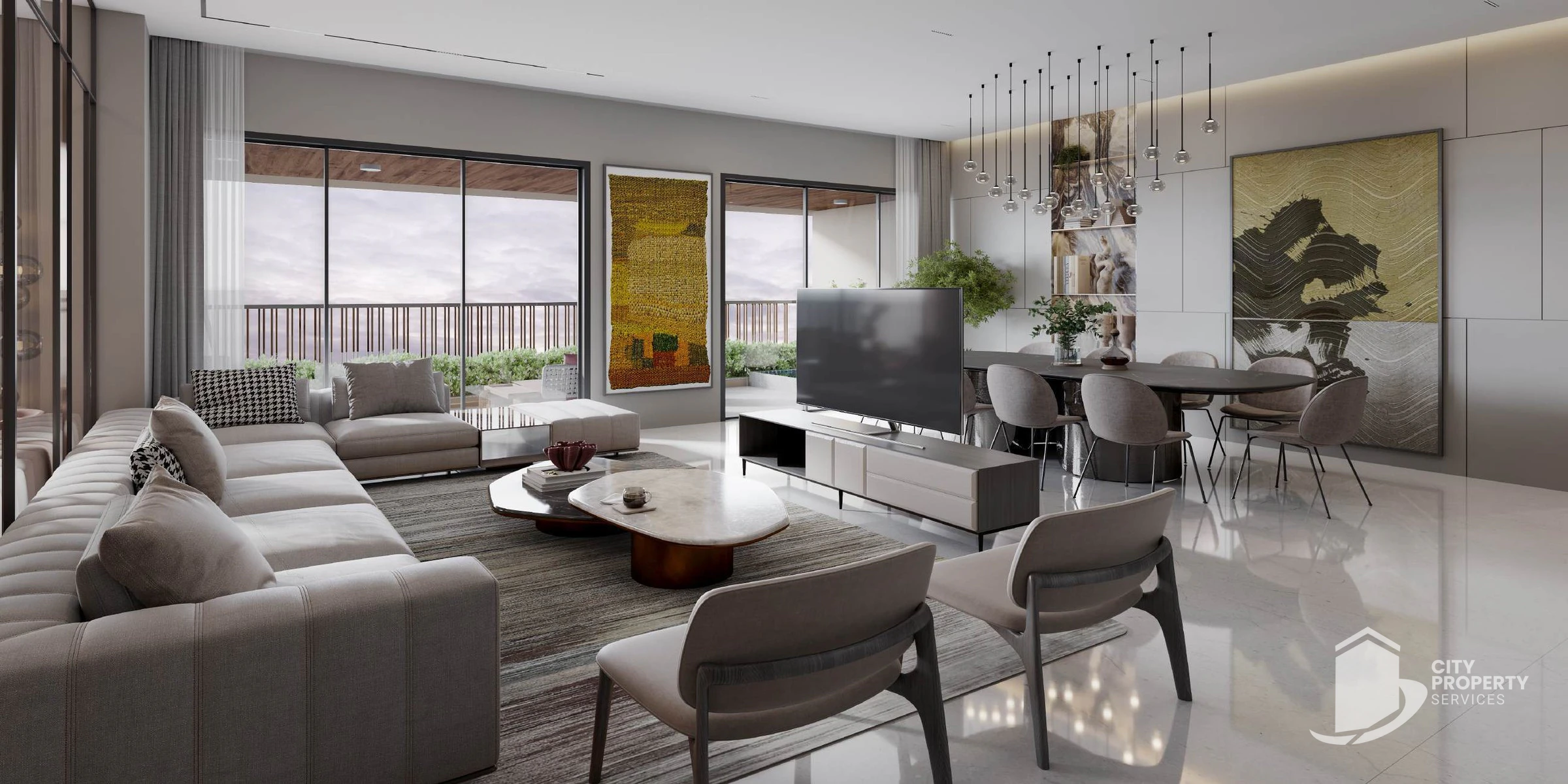 Ratnakar Artesia, Ambli, living room | City Property Services
