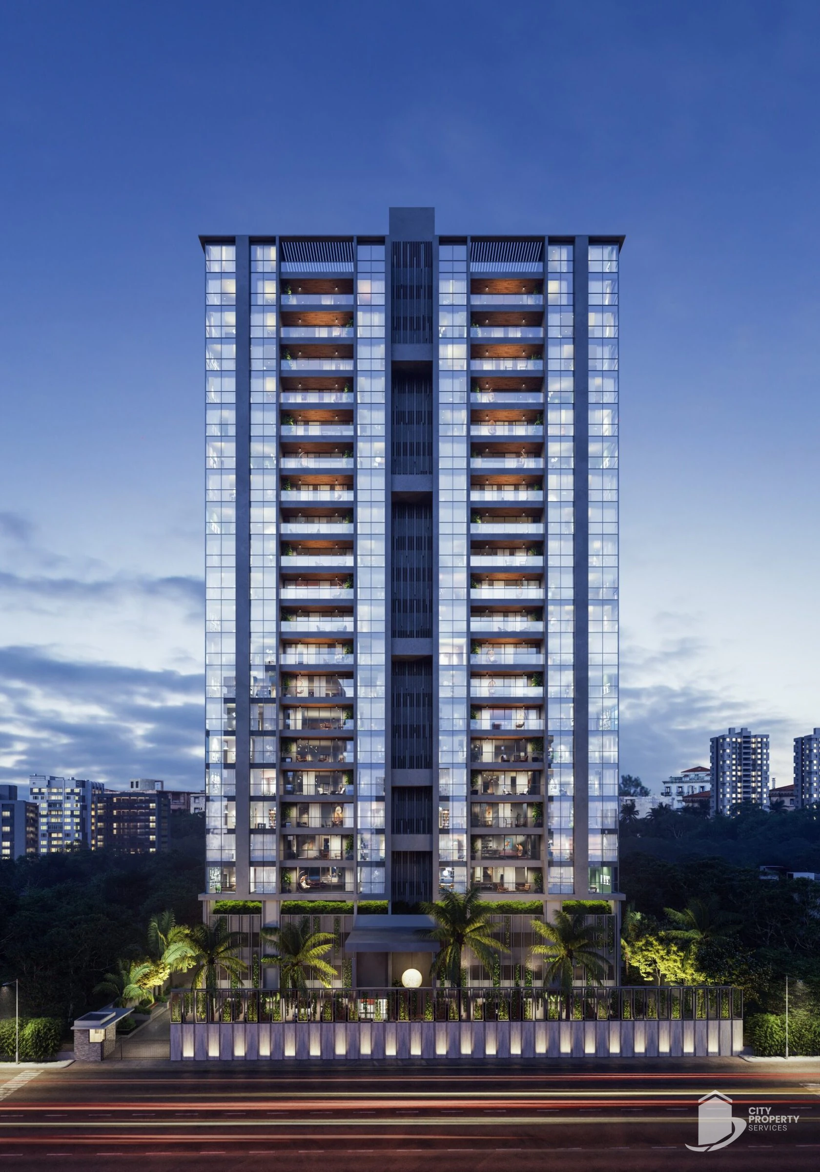 Satyamev Luxor, Ambli, night view | City Property Services