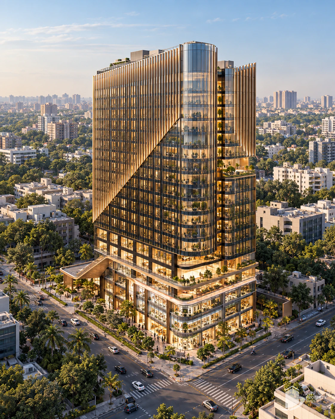 Skymac Vox, Sindhu Bhavan Road, aerial view | City Property Services