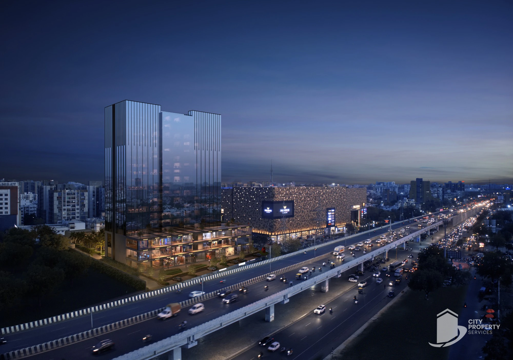 Swati 18, Thaltej, aerial view | City Property Services