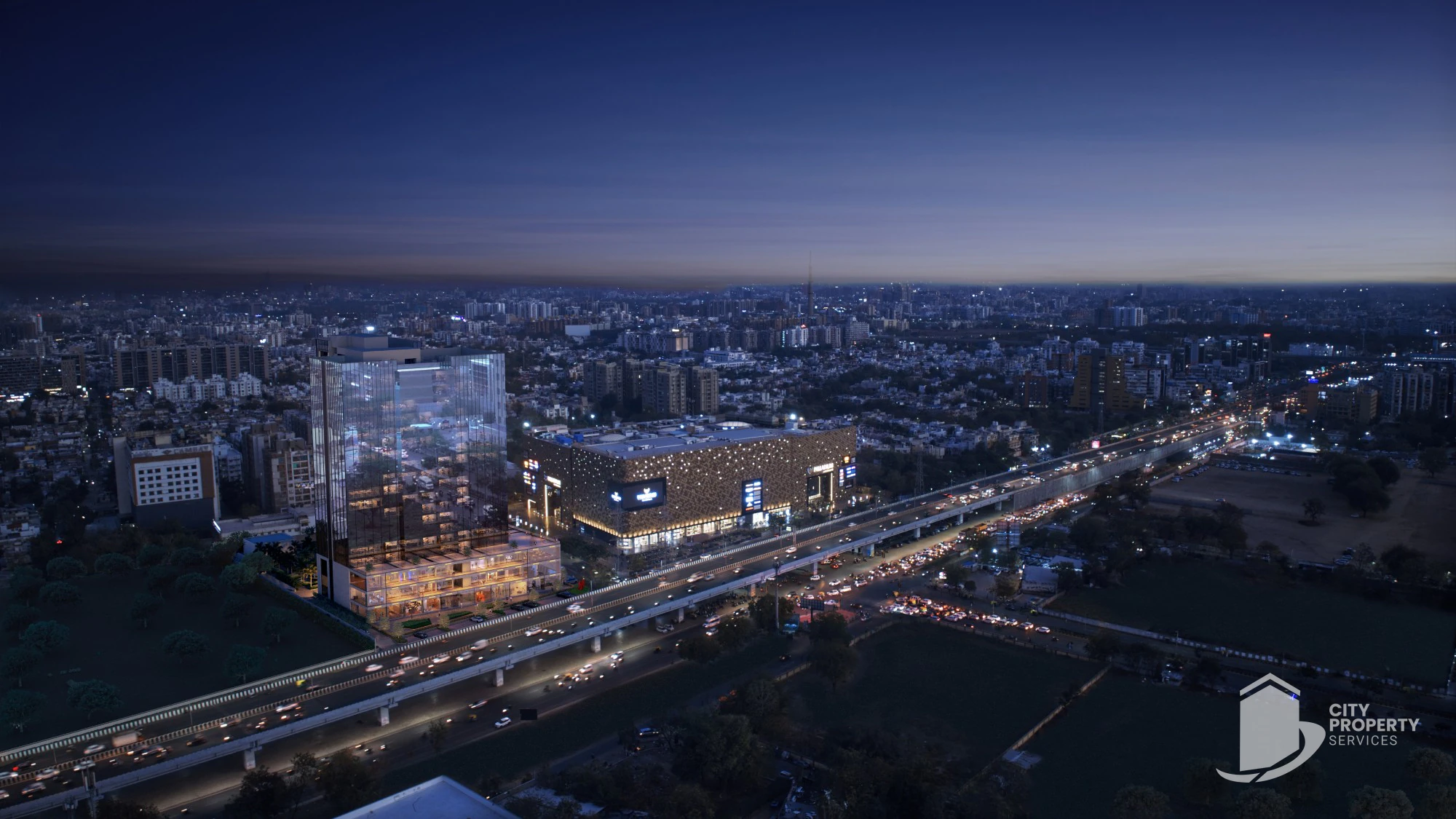 Swati 18, Thaltej, aerial view | City Property Services