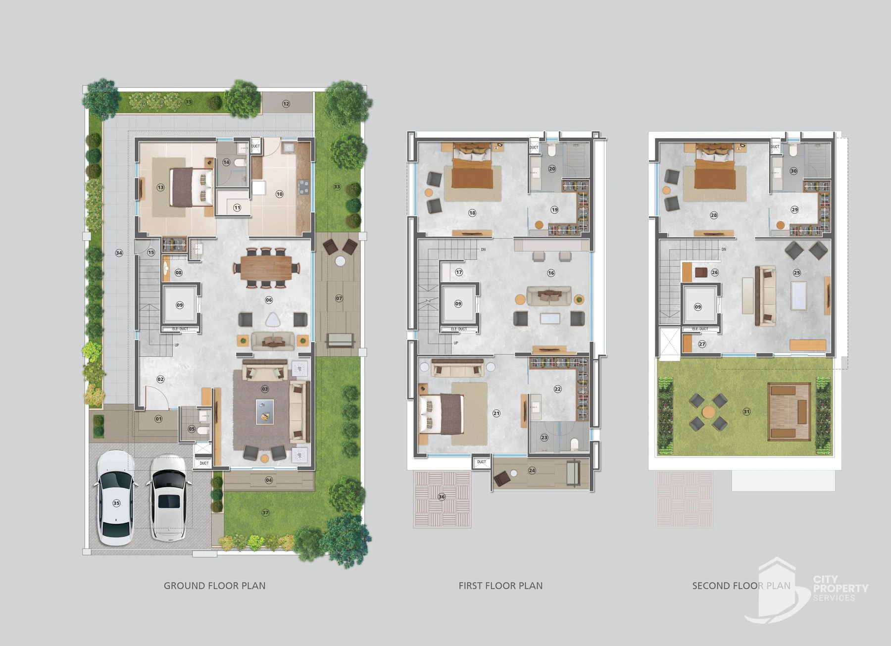 The North Park, Type C1 4 BHK Unit Plan | City Property Services