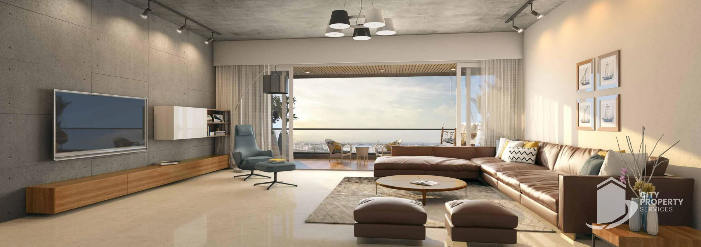 Akshar Iland, Thaltej, living room | City Property Services