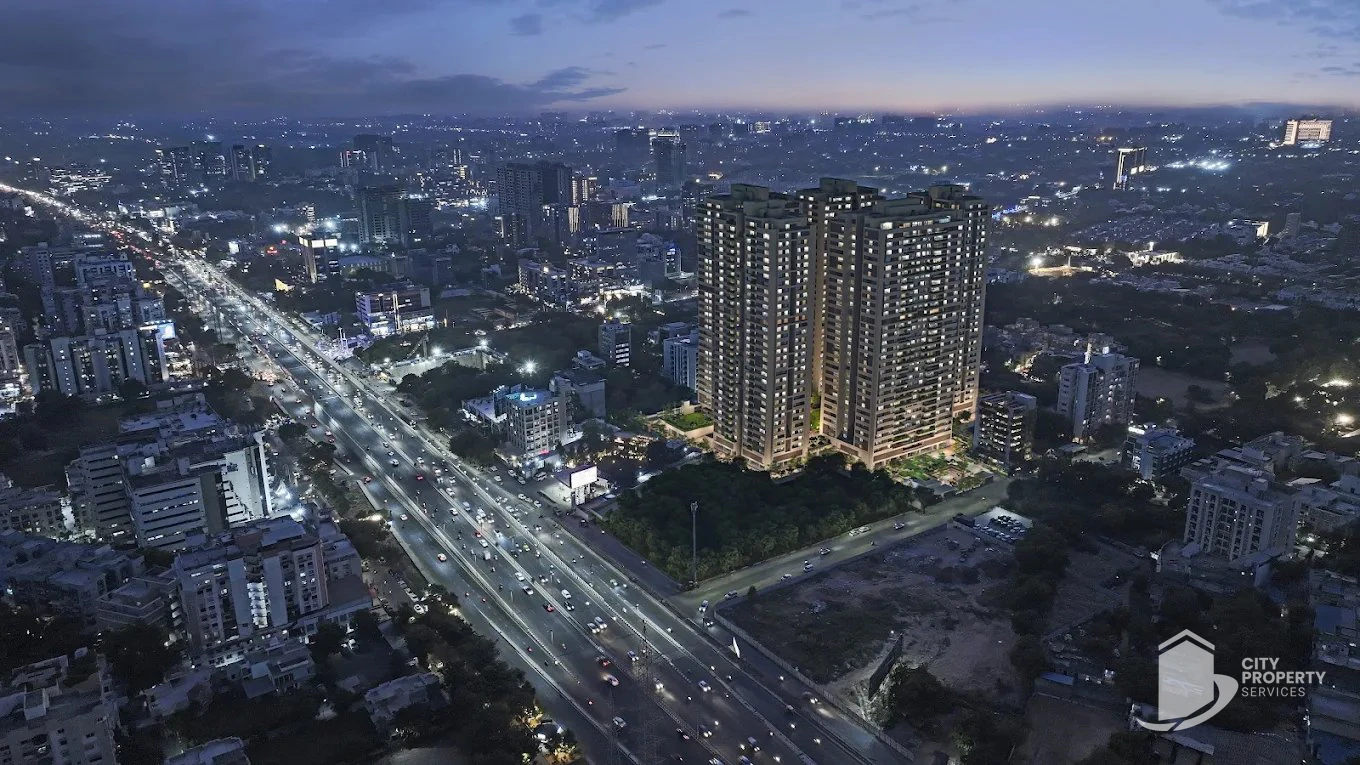 Anamika High Point, Bodakdev, night view | City Property Services