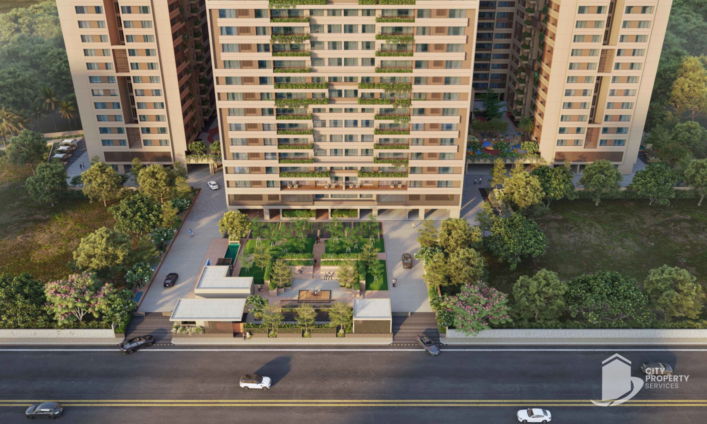 Anamika High Point, Bodakdev, aerial view | City Property Services
