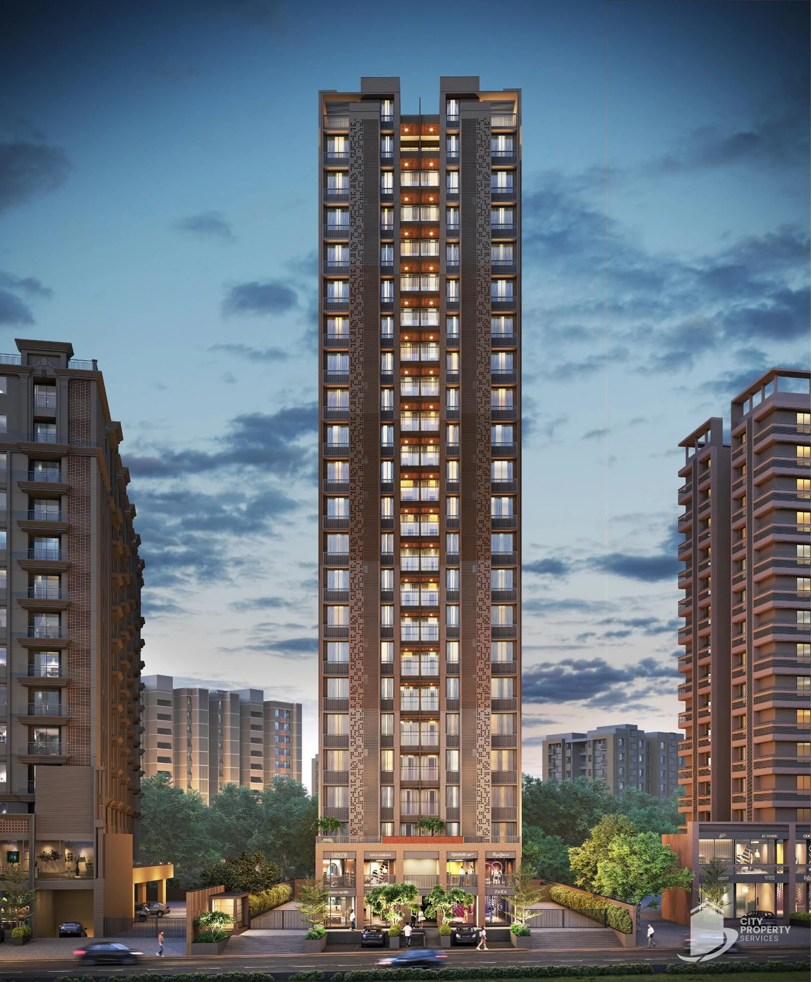 Anantam, Shilaj, night view | City Property Services