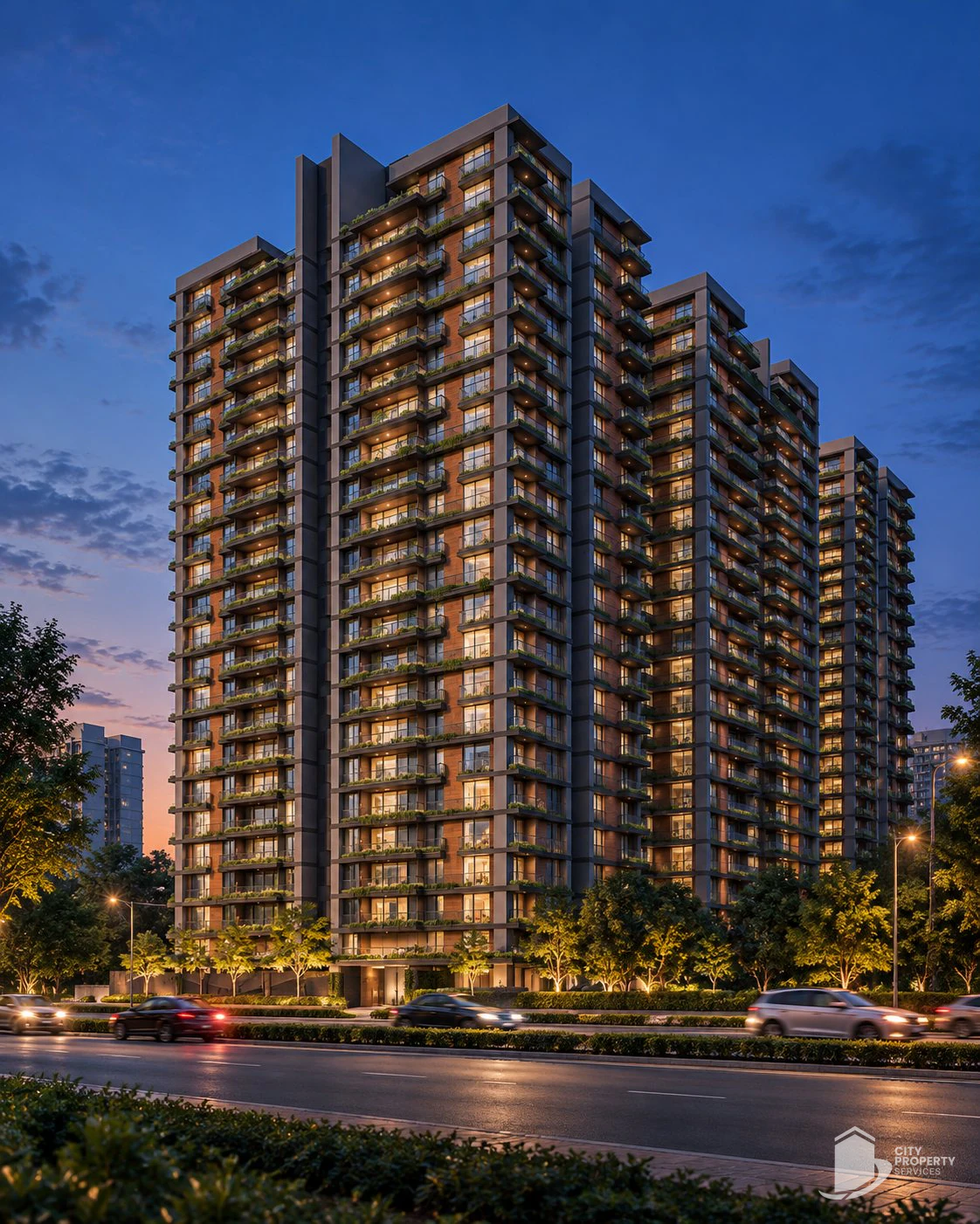 Binori Arabella, Shilaj, night view | City Property Services