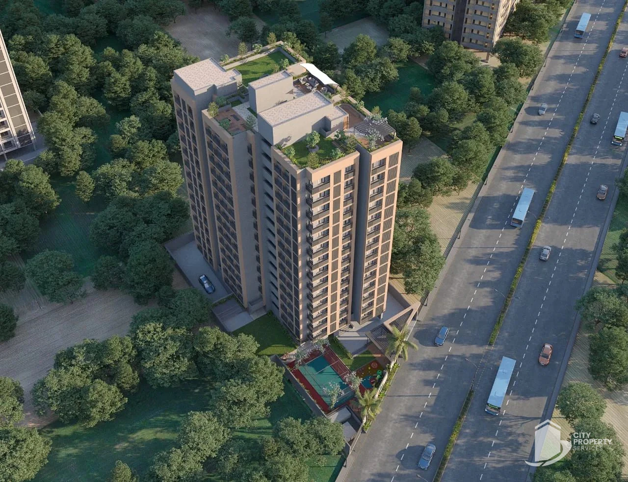 Callisto Emerald, Shilaj, aerial view | City Property Services