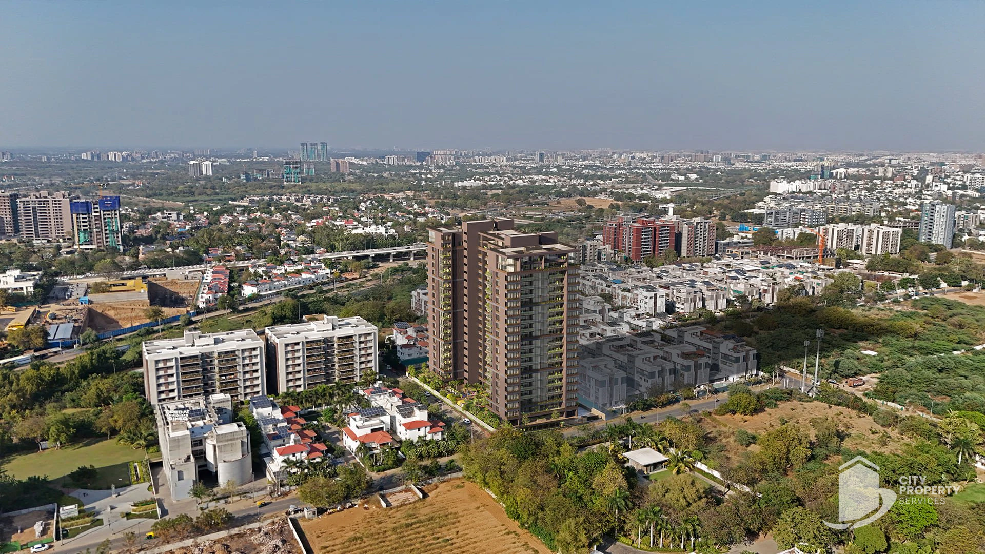 Elinor 108, Thaltej, aerial view | City Property Services