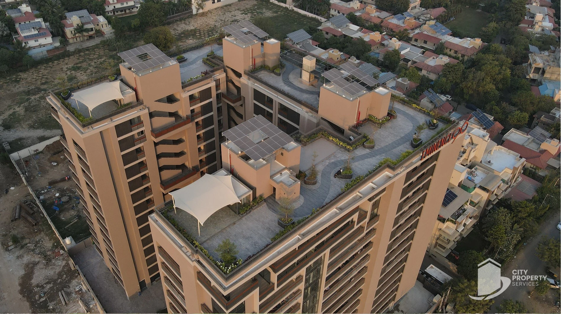 Eminence 96, Thaltej, aerial view | City Property Services
