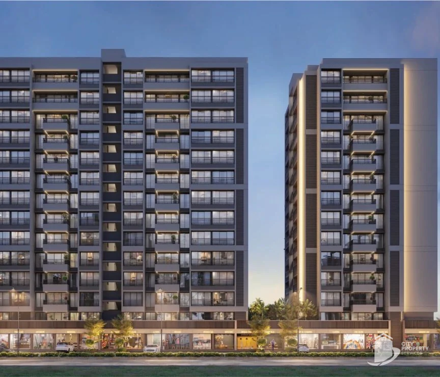 Ganesh Legacy, Vaishnodevi Circle, night view | City Property Services
