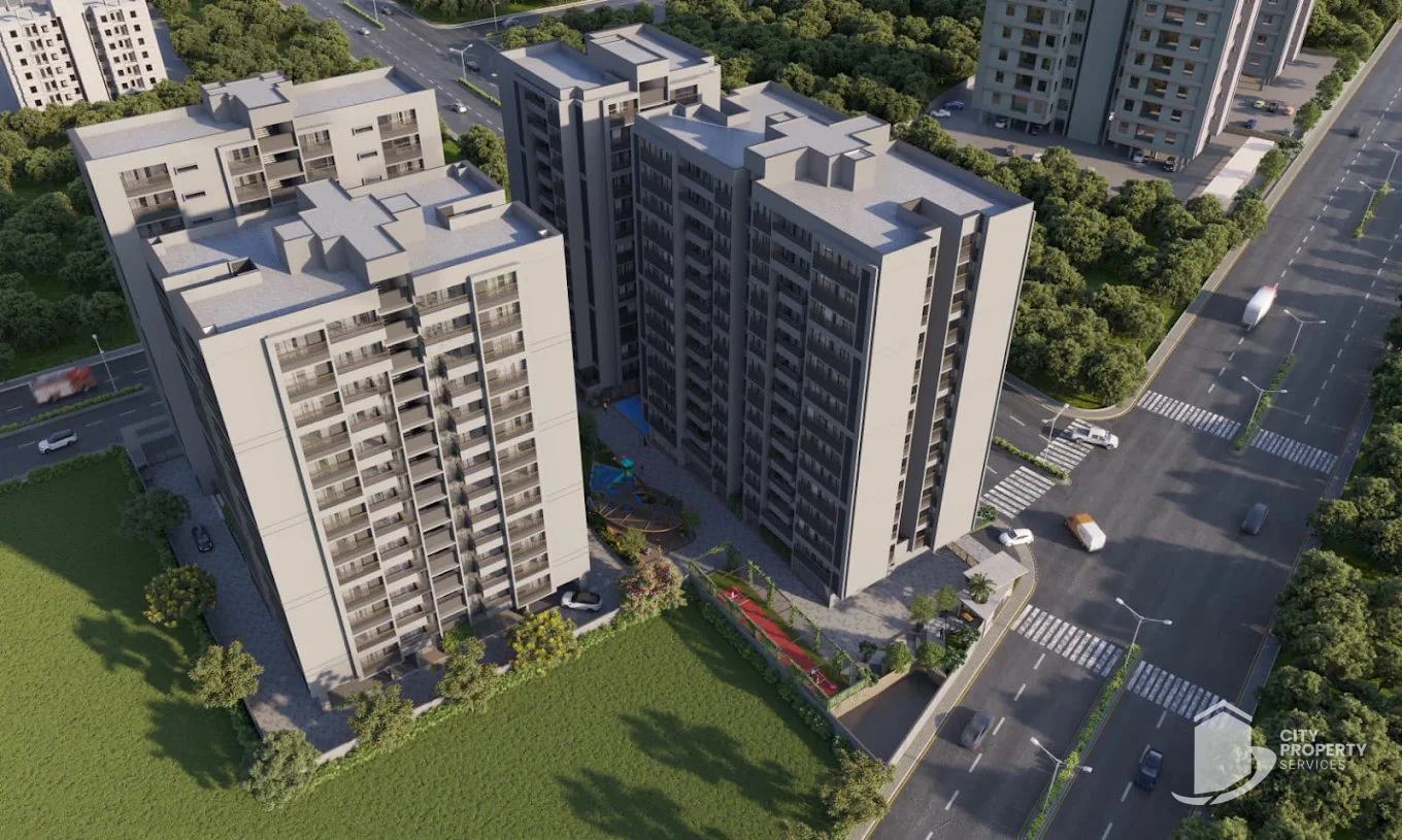 Ganesh Legacy, Vaishnodevi Circle, aerial view | City Property Services
