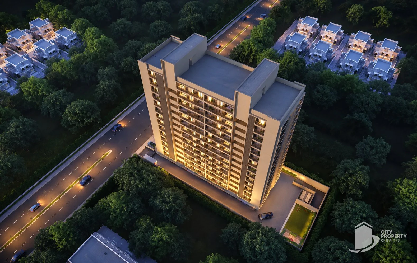 Ideal Iris, Vaishnodevi Circle, aerial view | City Property Services