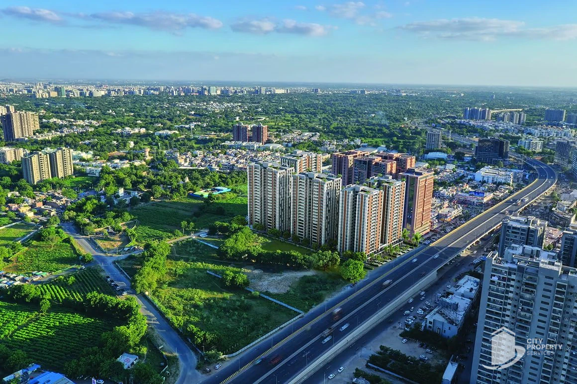 Indraprasth Shivanta, Ambli, aerial view | City Property Services