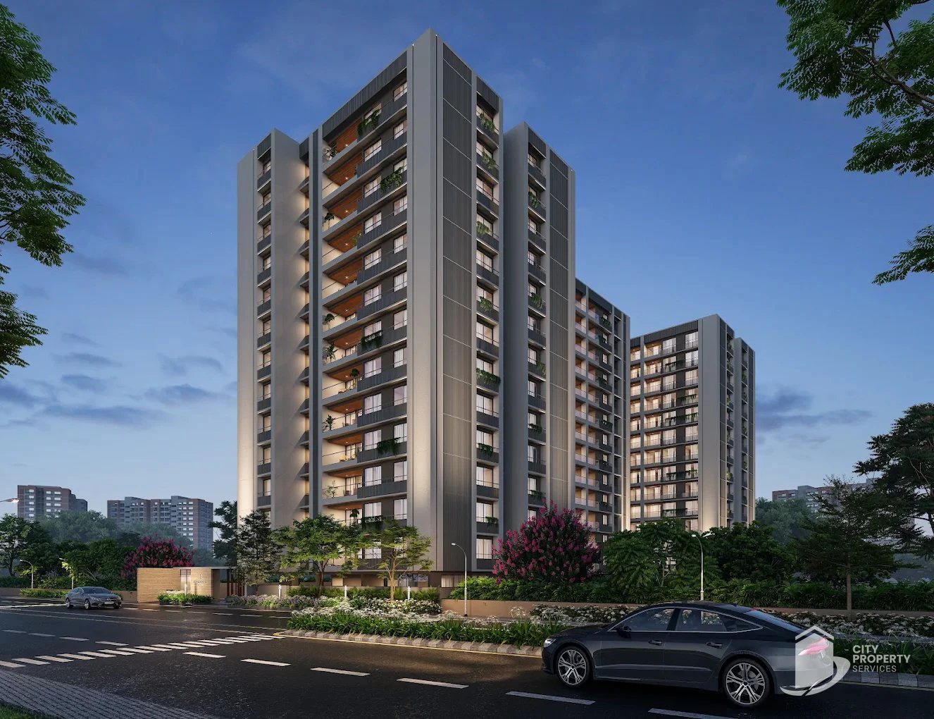 Kadamb Lavish, Vaishnodevi Circle, night view | City Property Services