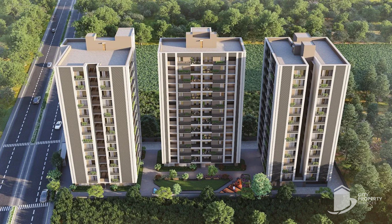 Kadamb Lavish, Vaishnodevi Circle, aerial view | City Property Services