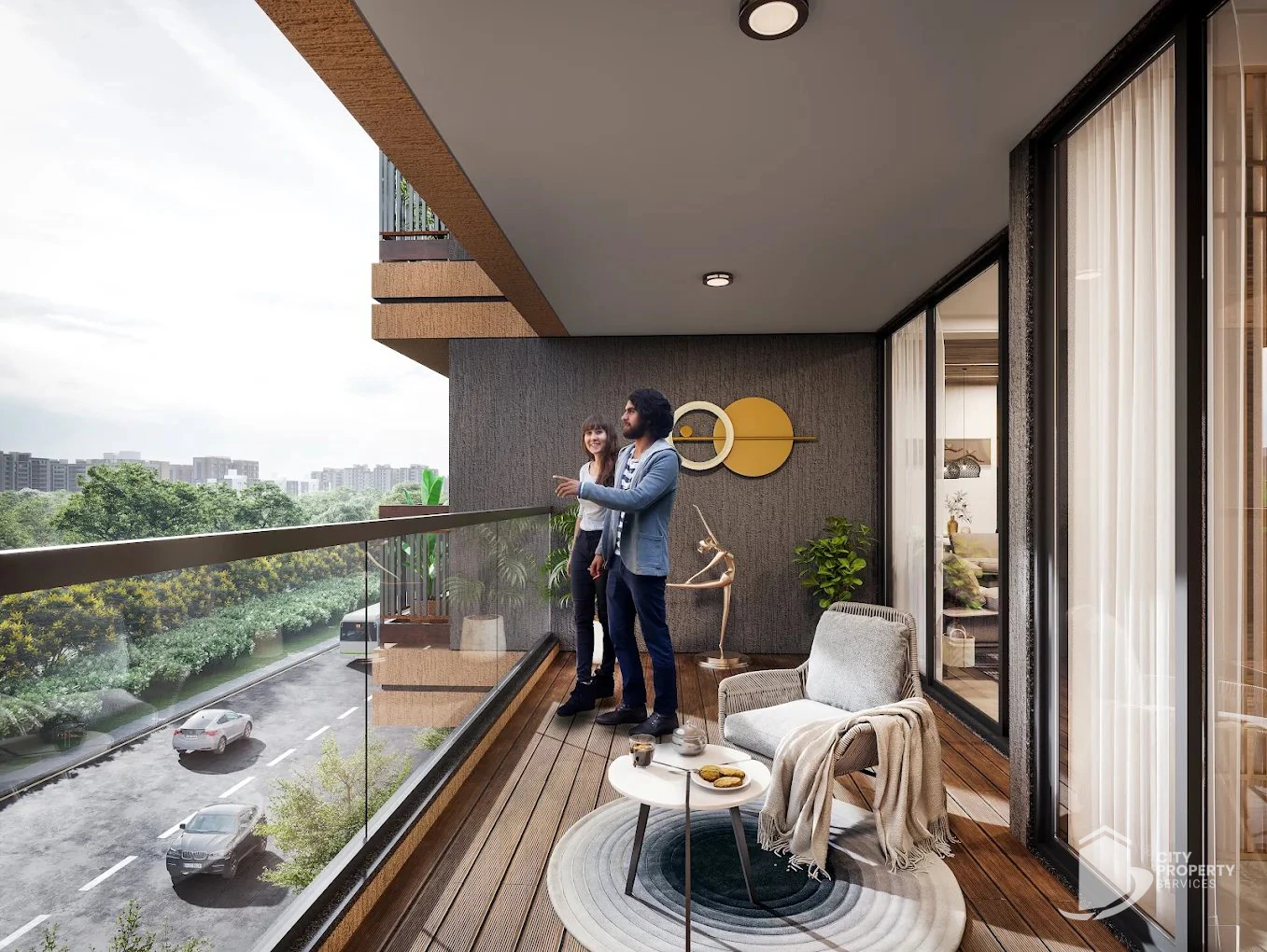 Keshvam Clifton, Vaishnodevi Circle, balcony | City Property Services