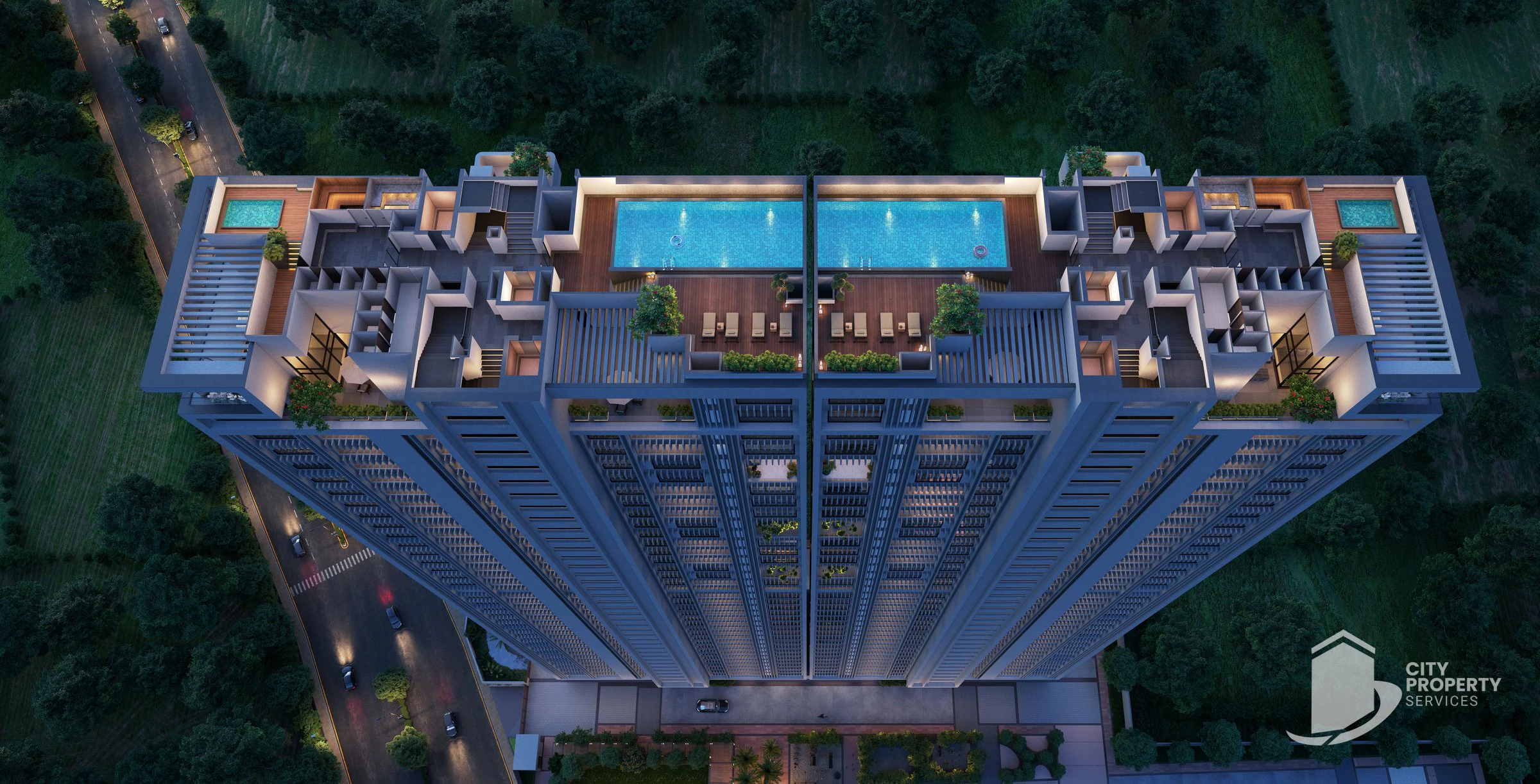 Oeuvre Iconic 2, Thaltej, aerial view | City Property Services