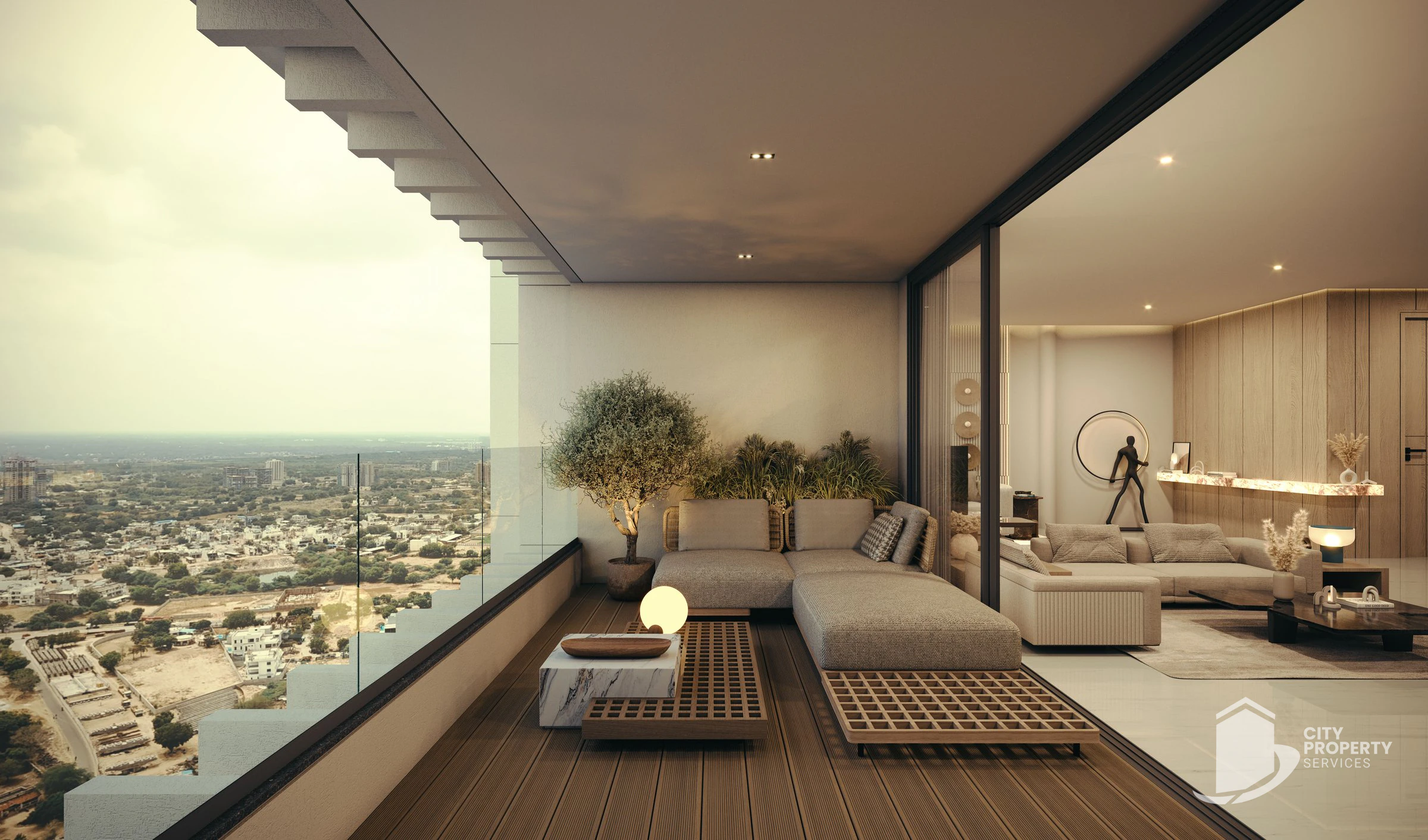 Oeuvre Iconic 2, Thaltej, living room | City Property Services