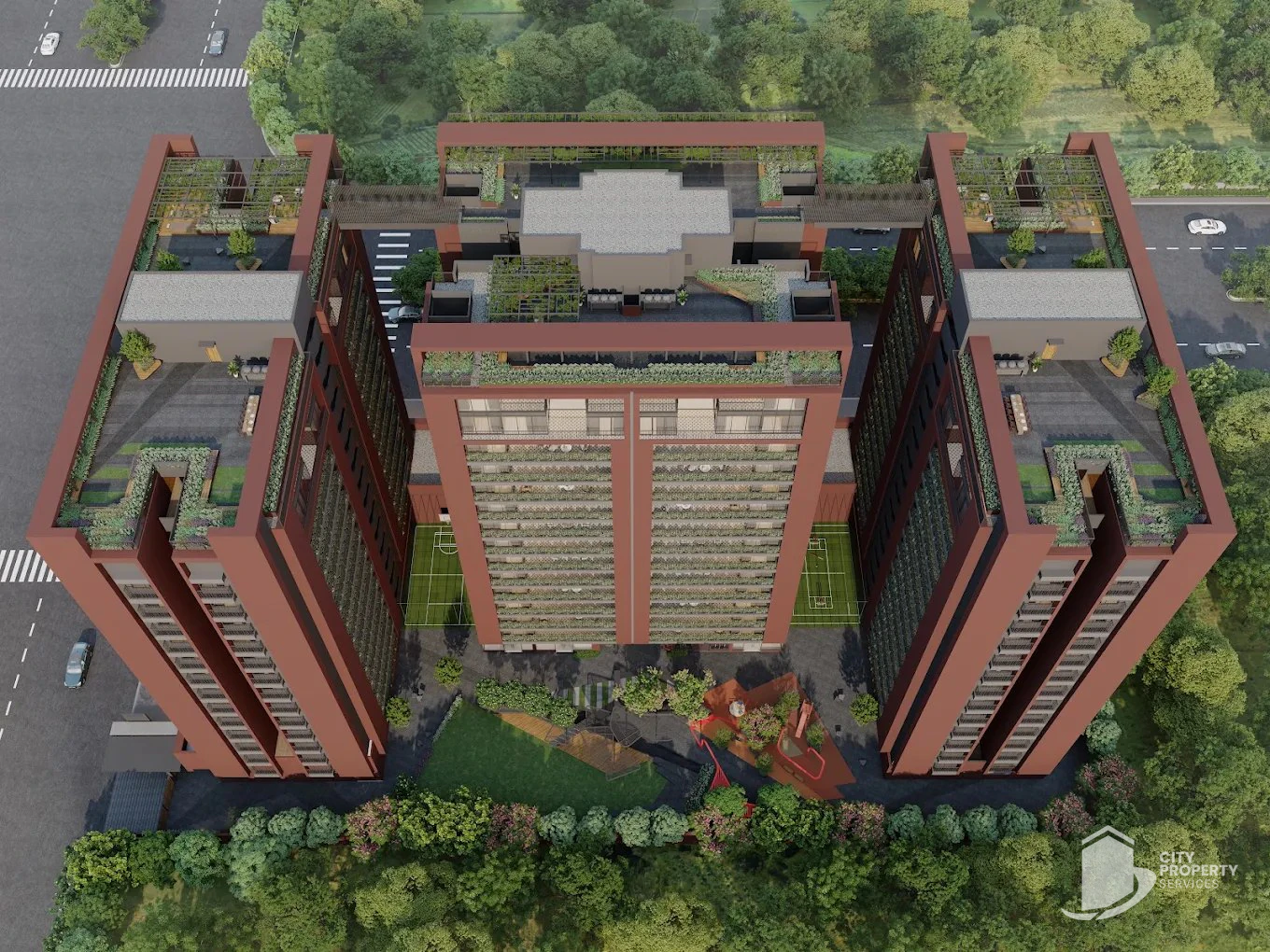 Panache, Vaishnodevi Circle, aerial view | City Property Services