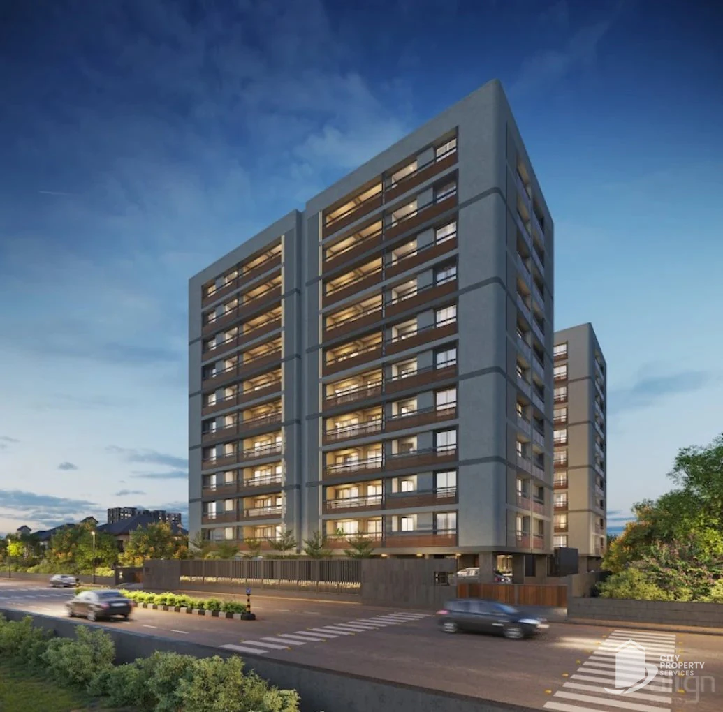 Parishram Florenza, Vaishnodevi Circle, night view | City Property Services