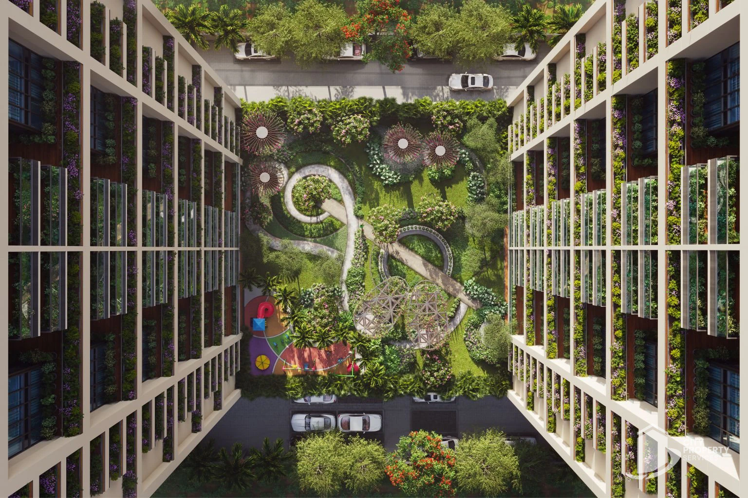 Satatya Syril 2, Vaishnodevi Circle, aerial view | City Property Services