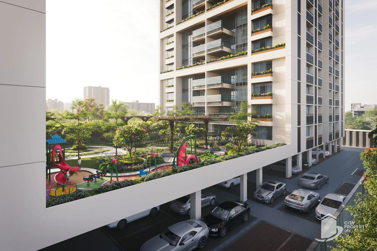 Satatya Syril 2, Vaishnodevi Circle, kids' play area | City Property Services