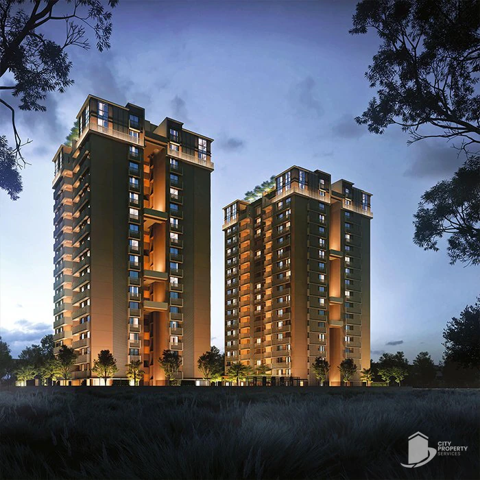 Sharanya Skyvue, Thaltej, night view | City Property Services