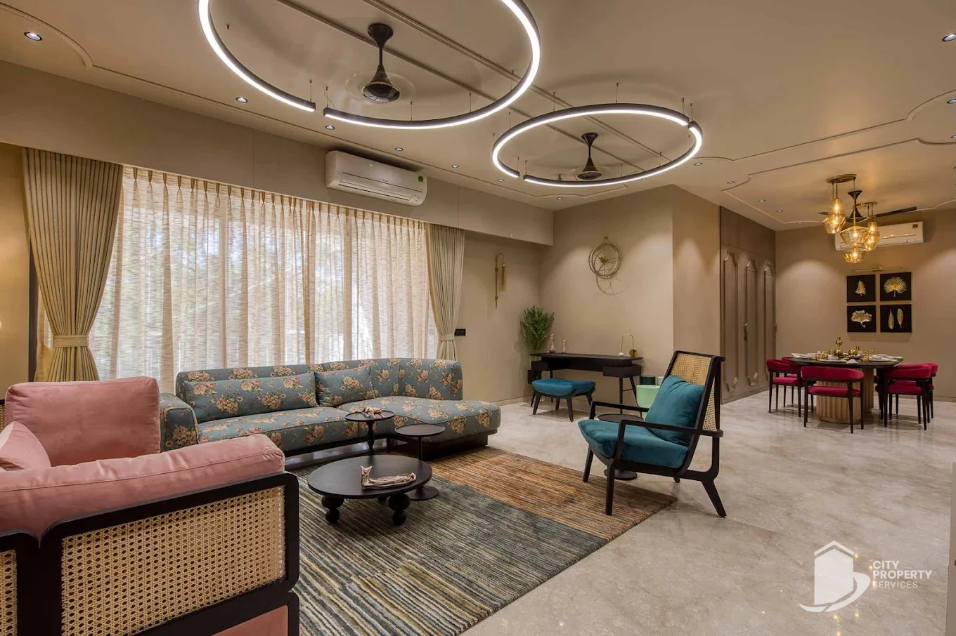 Sharanya Skyvue, Thaltej, living room | City Property Services