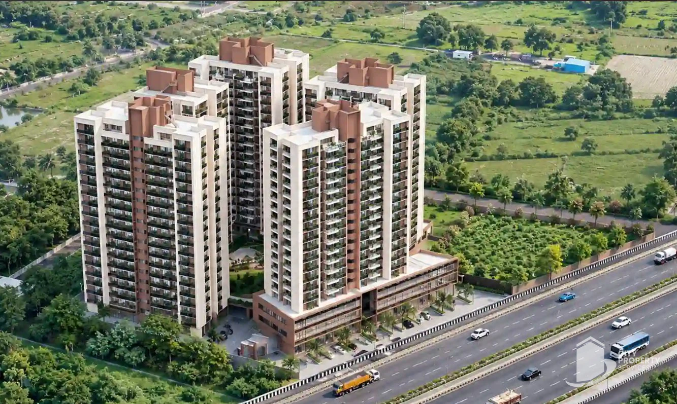 Shilp Celestial, Vaishnodevi Circle, aerial view | City Property Services