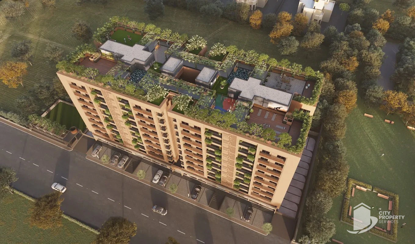 Shilp Paradise, Sindhu Bhavan Road, aerial view | City Property Services