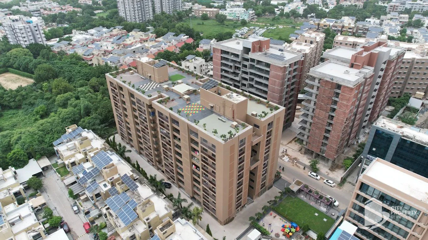 Shilp Paradise, Sindhu Bhavan Road, aerial view | City Property Services