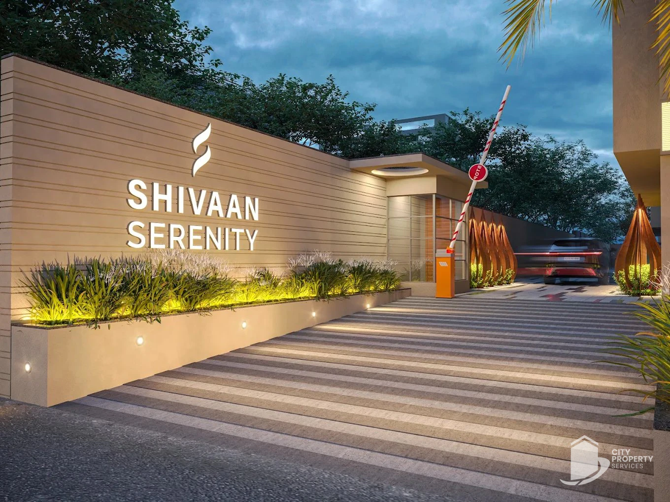 Shivaan Serenity, Tragad, entrance | City Property Services