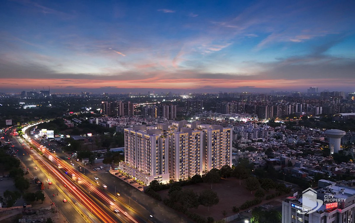 Sun Urban Park, Bopal, night view | City Property Services