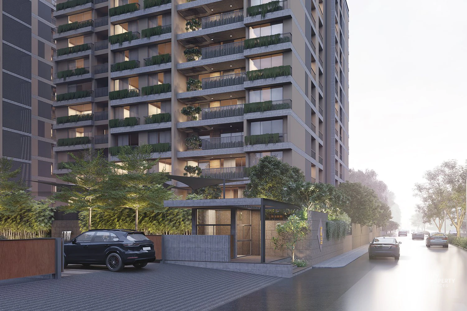 The Gold Sky Villa, Science City, entrance | City Property Services
