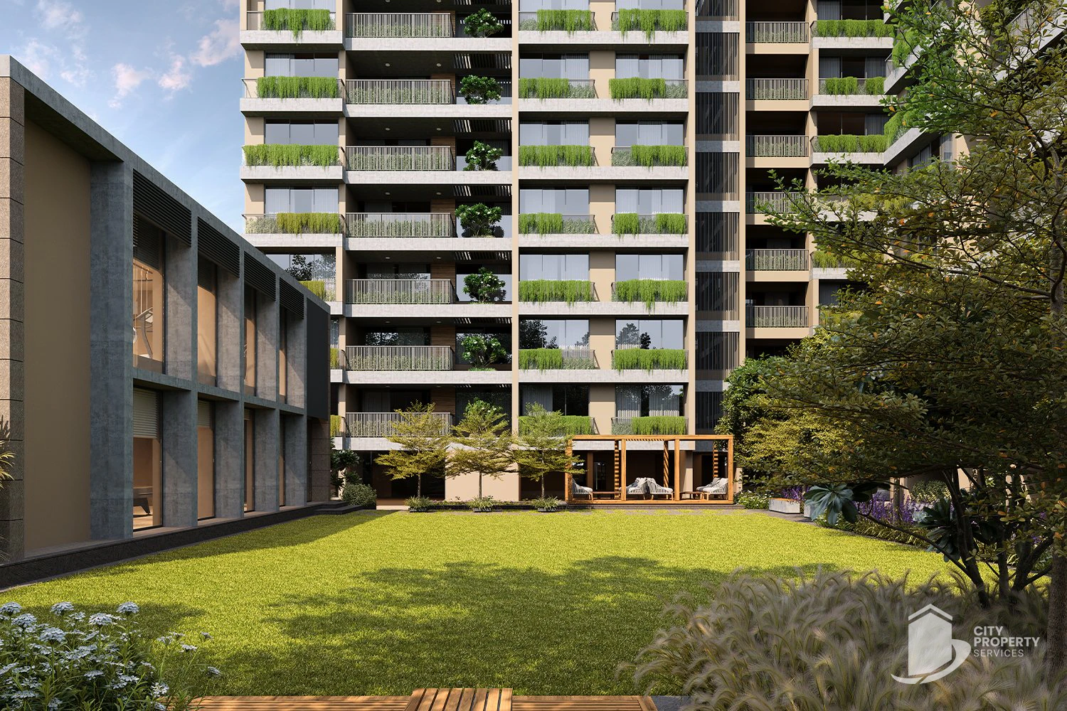The Gold Sky Villa, Science City, landscape | City Property Services