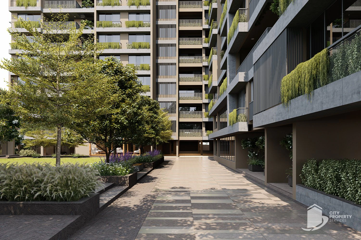 The Gold Sky Villa, Science City, landscape | City Property Services
