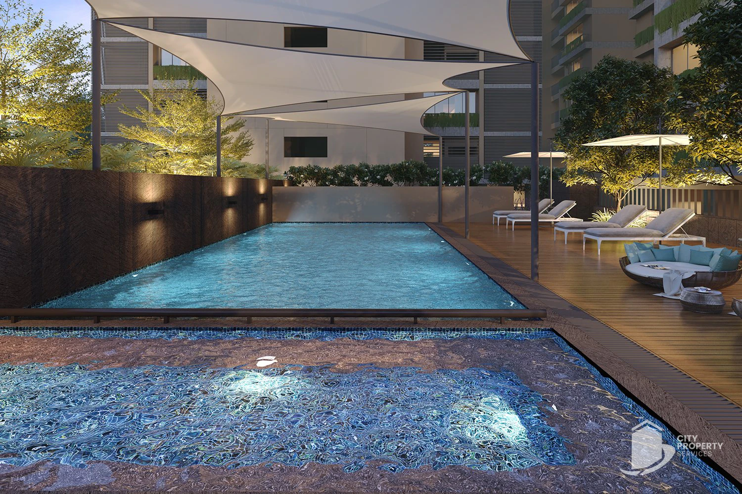 The Gold Sky Villa, Science City, swimming pool | City Property Services