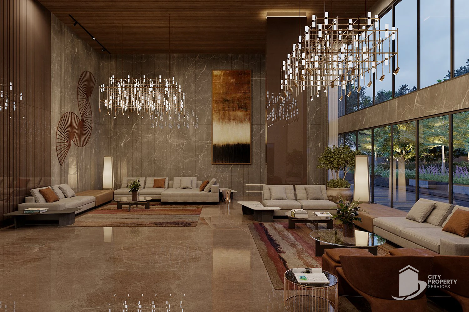 The Gold Sky Villa, Science City, living room | City Property Services