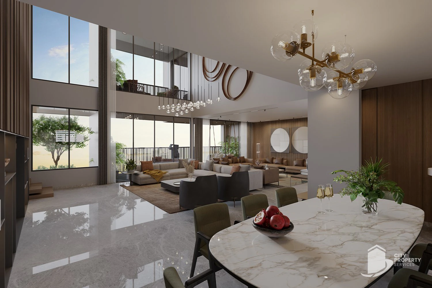 The Gold Sky Villa, Science City, dining | City Property Services