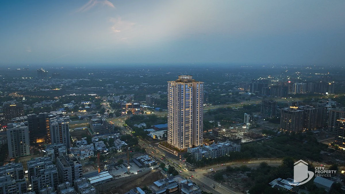 The Quad, Thaltej, aerial view | City Property Services