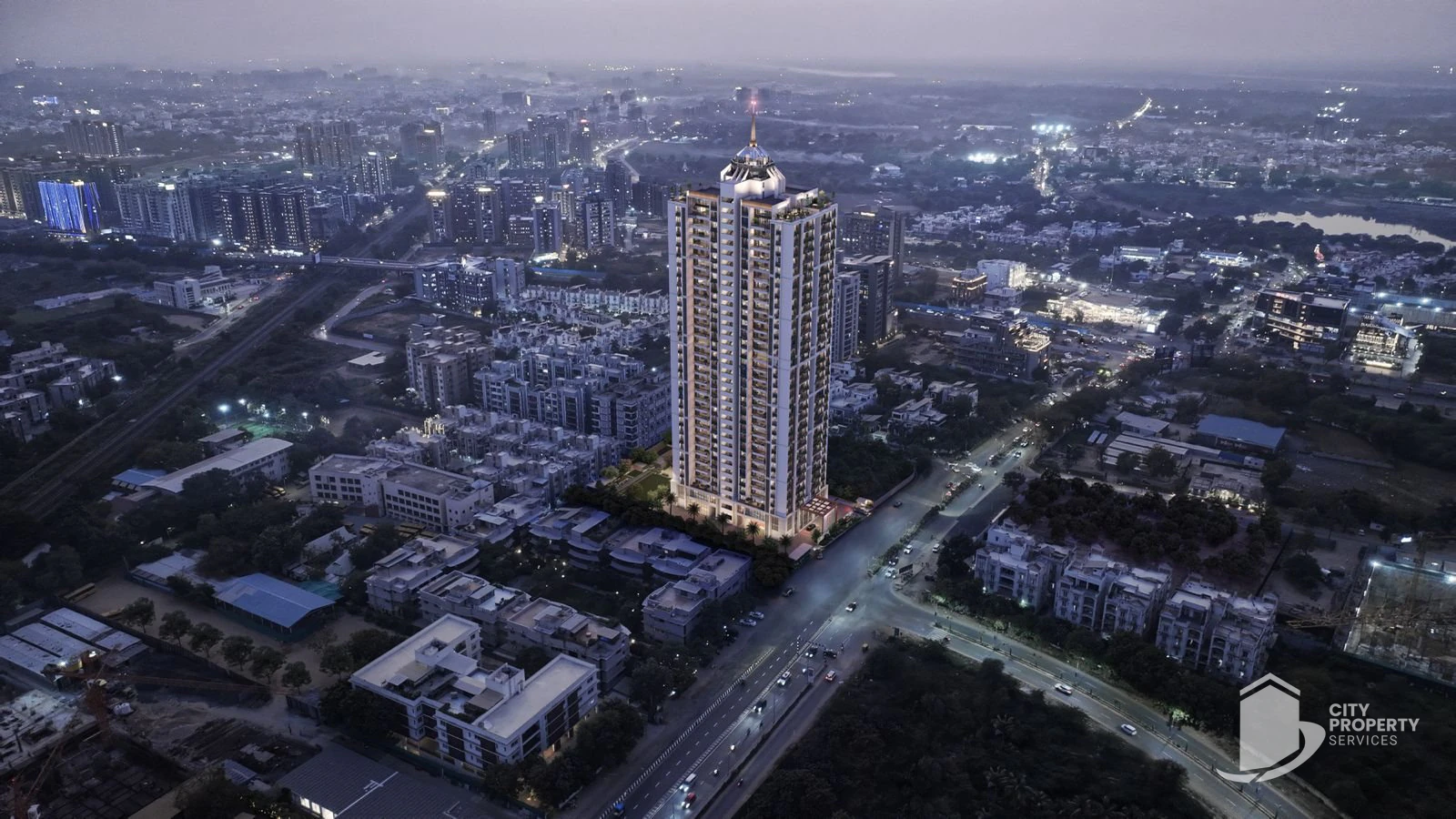 Times Trinity, Thaltej, aerial view | City Property Services